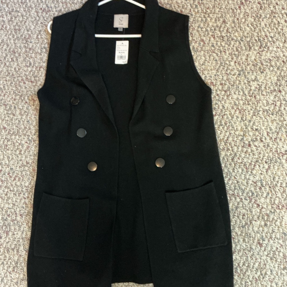 Sioni Black Double-Breasted Vest